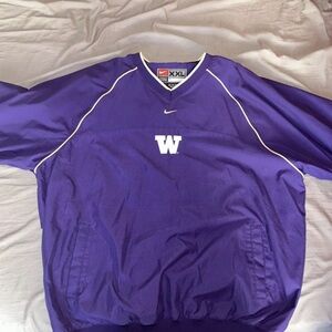 Vintage Washington Huskies Nike Center Check Pull Over Jacket Men’s XXL Purple.